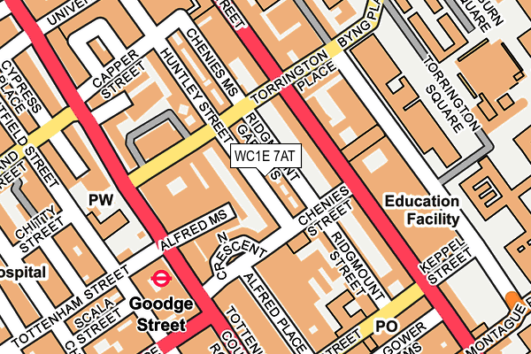 WC1E 7AT map - OS OpenMap – Local (Ordnance Survey)