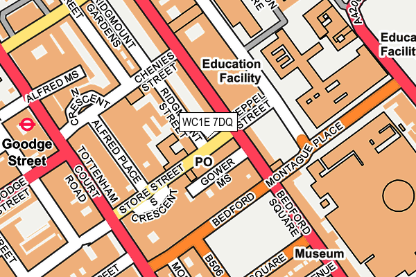 WC1E 7DQ map - OS OpenMap – Local (Ordnance Survey)