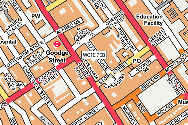 WC1E 7EB map - OS OpenMap – Local (Ordnance Survey)