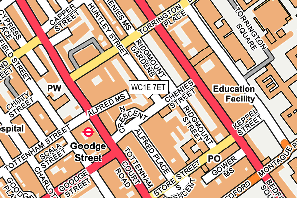WC1E 7ET map - OS OpenMap – Local (Ordnance Survey)