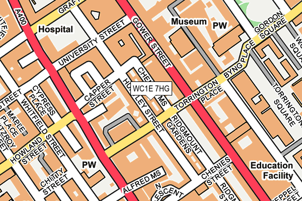 WC1E 7HG map - OS OpenMap – Local (Ordnance Survey)