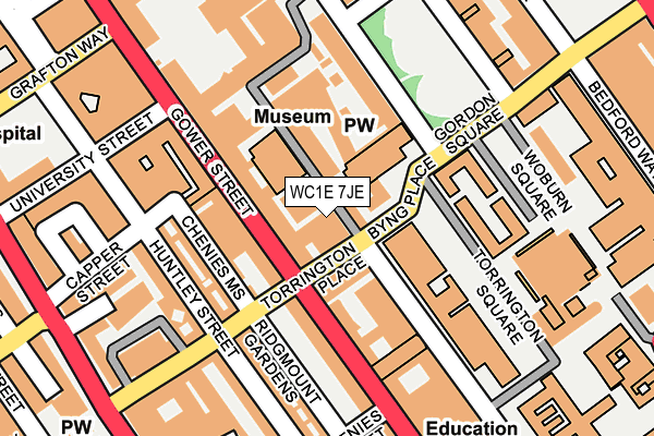WC1E 7JE map - OS OpenMap – Local (Ordnance Survey)
