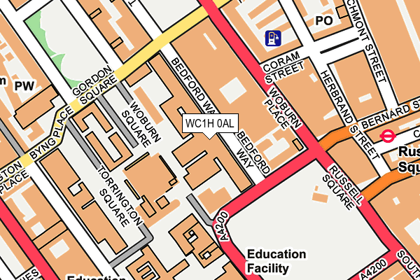 WC1H 0AL map - OS OpenMap – Local (Ordnance Survey)