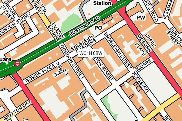 WC1H 0BW map - OS OpenMap – Local (Ordnance Survey)
