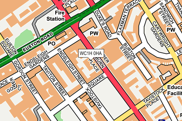 WC1H 0HA map - OS OpenMap – Local (Ordnance Survey)