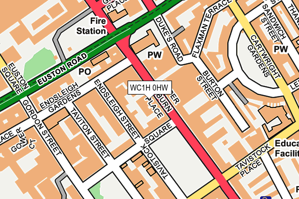 WC1H 0HW map - OS OpenMap – Local (Ordnance Survey)