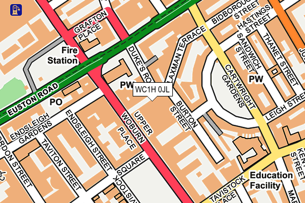WC1H 0JL map - OS OpenMap – Local (Ordnance Survey)