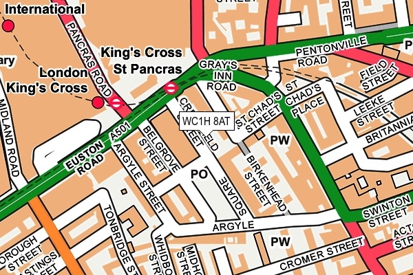 WC1H 8AT map - OS OpenMap – Local (Ordnance Survey)