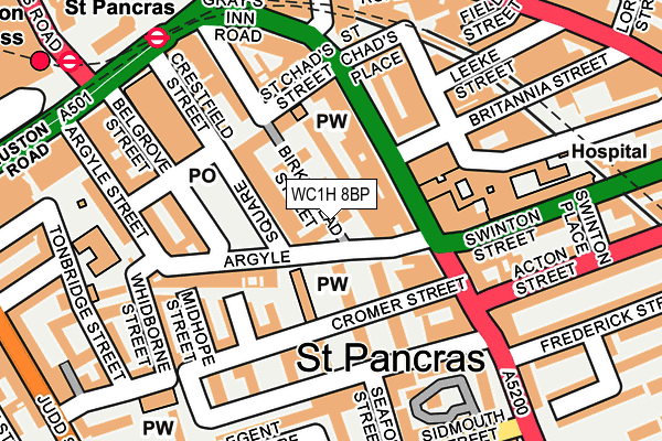 WC1H 8BP map - OS OpenMap – Local (Ordnance Survey)