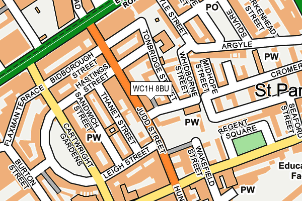 WC1H 8BU map - OS OpenMap – Local (Ordnance Survey)