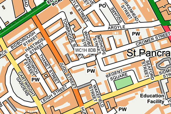 WC1H 8DB map - OS OpenMap – Local (Ordnance Survey)