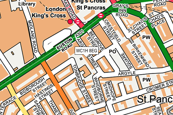 WC1H 8EG map - OS OpenMap – Local (Ordnance Survey)