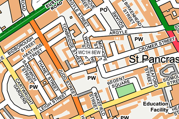 WC1H 8EW map - OS OpenMap – Local (Ordnance Survey)