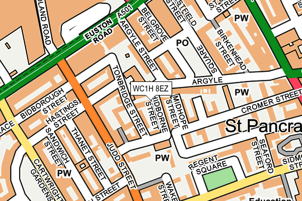 WC1H 8EZ map - OS OpenMap – Local (Ordnance Survey)