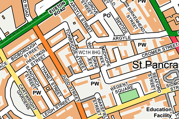 WC1H 8HG map - OS OpenMap – Local (Ordnance Survey)