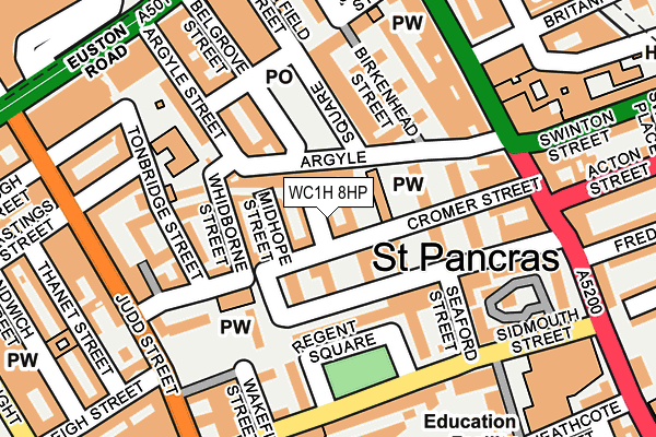 WC1H 8HP map - OS OpenMap – Local (Ordnance Survey)