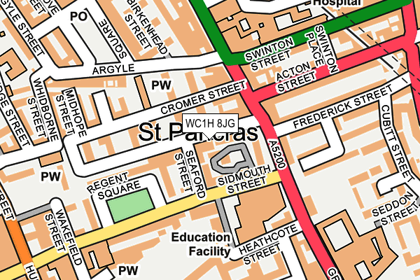 WC1H 8JG map - OS OpenMap – Local (Ordnance Survey)