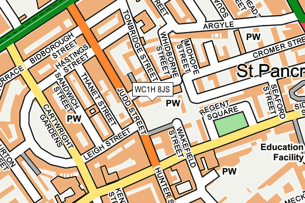 WC1H 8JS map - OS OpenMap – Local (Ordnance Survey)