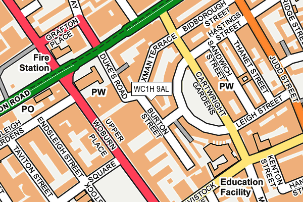 WC1H 9AL map - OS OpenMap – Local (Ordnance Survey)