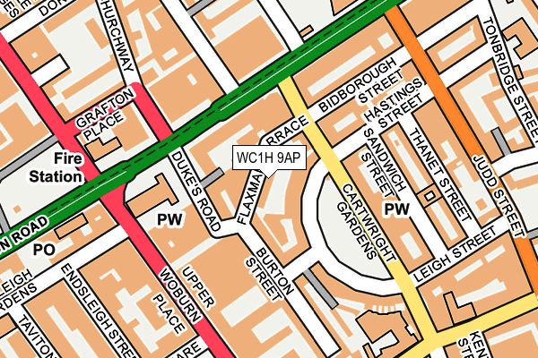 WC1H 9AP map - OS OpenMap – Local (Ordnance Survey)