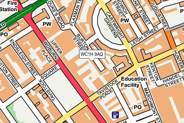WC1H 9AQ map - OS OpenMap – Local (Ordnance Survey)