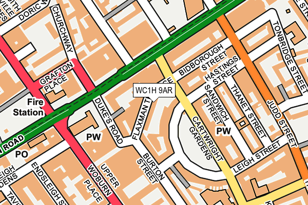WC1H 9AR map - OS OpenMap – Local (Ordnance Survey)