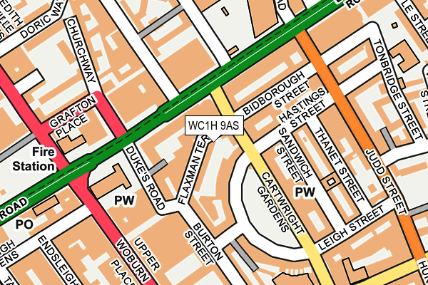 WC1H 9AS map - OS OpenMap – Local (Ordnance Survey)