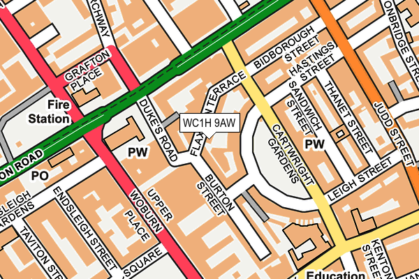 WC1H 9AW map - OS OpenMap – Local (Ordnance Survey)