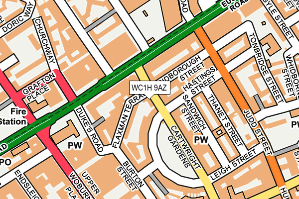 WC1H 9AZ map - OS OpenMap – Local (Ordnance Survey)