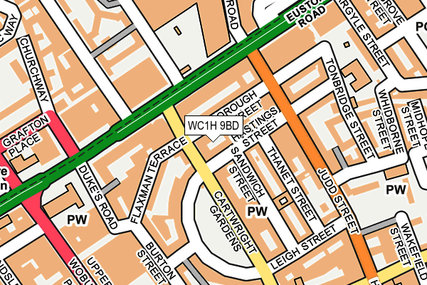 WC1H 9BD map - OS OpenMap – Local (Ordnance Survey)