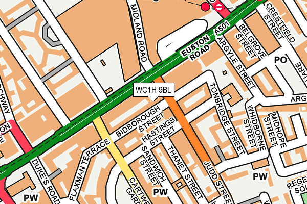 WC1H 9BL map - OS OpenMap – Local (Ordnance Survey)