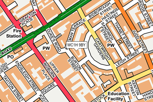 WC1H 9BY map - OS OpenMap – Local (Ordnance Survey)
