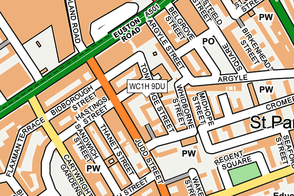 WC1H 9DU map - OS OpenMap – Local (Ordnance Survey)