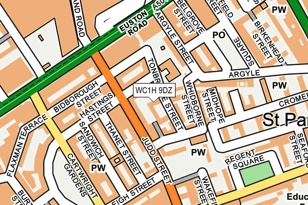 WC1H 9DZ map - OS OpenMap – Local (Ordnance Survey)