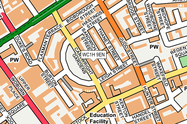 WC1H 9EN map - OS OpenMap – Local (Ordnance Survey)