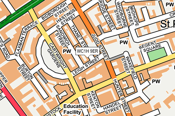 WC1H 9ER map - OS OpenMap – Local (Ordnance Survey)