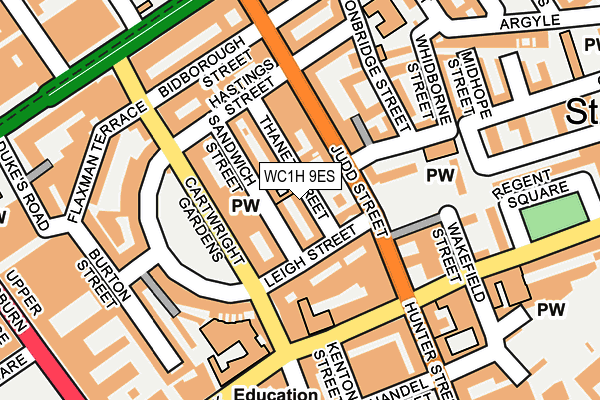 WC1H 9ES map - OS OpenMap – Local (Ordnance Survey)