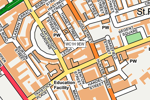 WC1H 9EW map - OS OpenMap – Local (Ordnance Survey)
