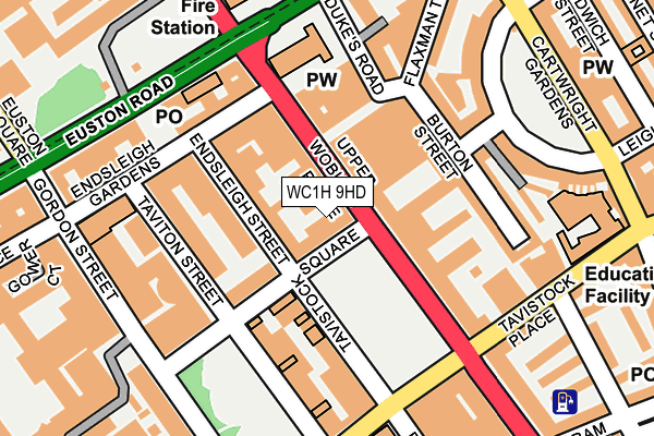 WC1H 9HD map - OS OpenMap – Local (Ordnance Survey)