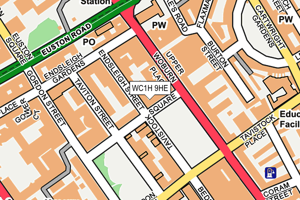 WC1H 9HE map - OS OpenMap – Local (Ordnance Survey)