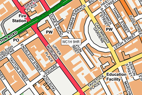 WC1H 9HR map - OS OpenMap – Local (Ordnance Survey)