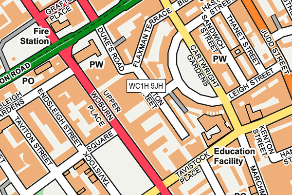 WC1H 9JH map - OS OpenMap – Local (Ordnance Survey)