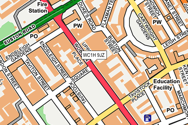 WC1H 9JZ map - OS OpenMap – Local (Ordnance Survey)