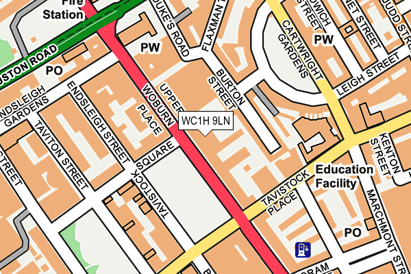 WC1H 9LN map - OS OpenMap – Local (Ordnance Survey)