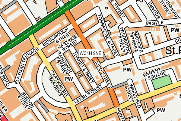 WC1H 9NE map - OS OpenMap – Local (Ordnance Survey)