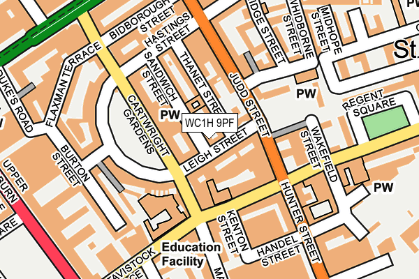 WC1H 9PF map - OS OpenMap – Local (Ordnance Survey)