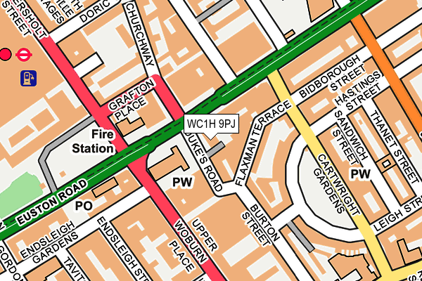 WC1H 9PJ map - OS OpenMap – Local (Ordnance Survey)