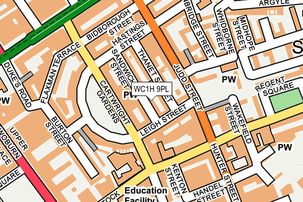WC1H 9PL map - OS OpenMap – Local (Ordnance Survey)