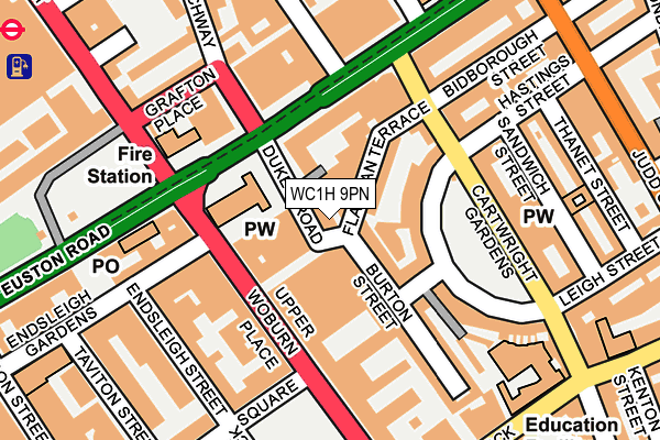 WC1H 9PN map - OS OpenMap – Local (Ordnance Survey)
