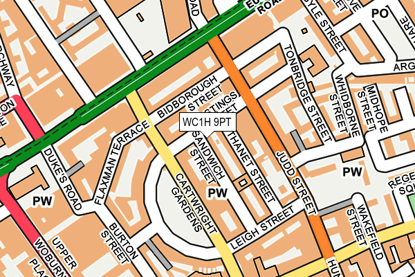 WC1H 9PT map - OS OpenMap – Local (Ordnance Survey)